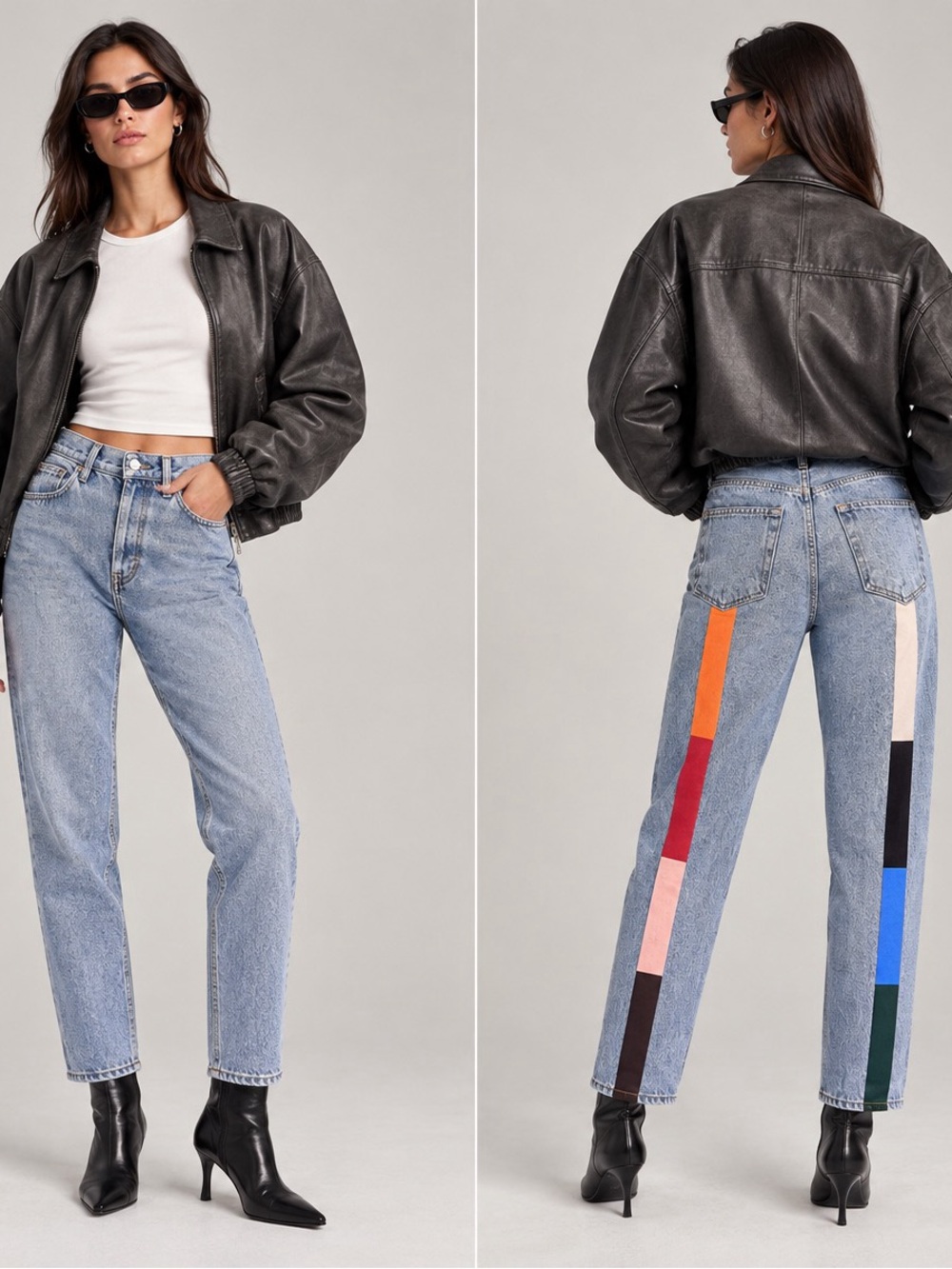 Still Here NYC Tate Mid Century Rainbow Jeans - Size 26